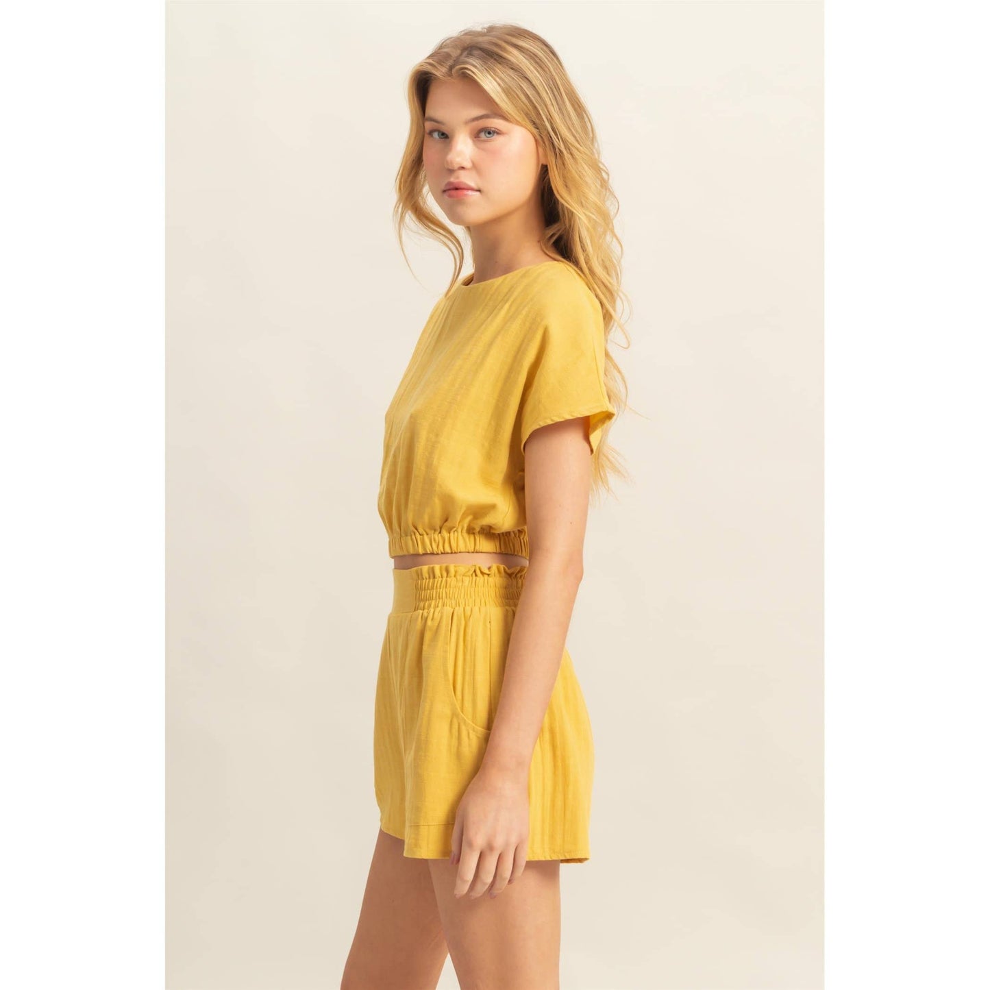 Loose Fit Crop Top And Shorts Set