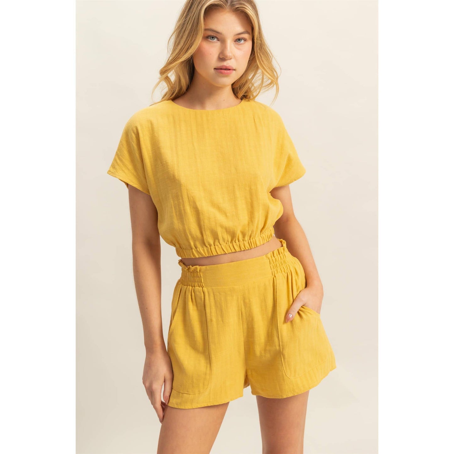 Loose Fit Crop Top And Shorts Set