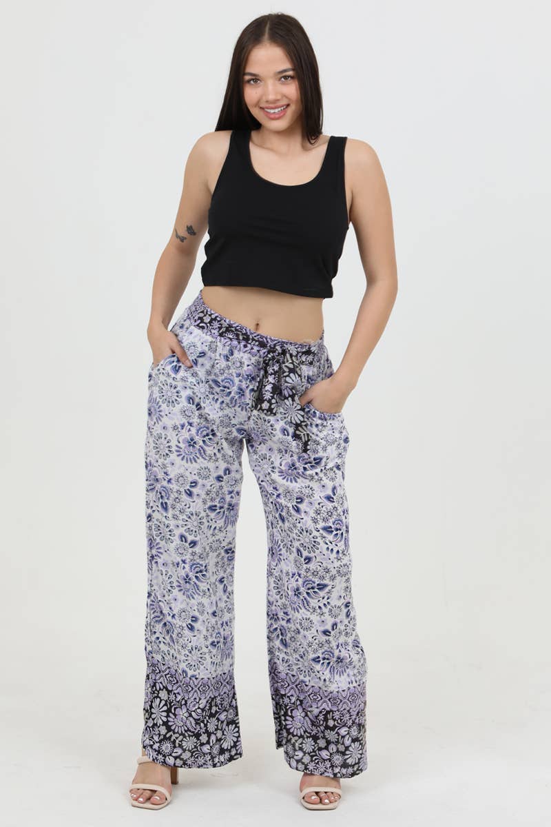TIE WAIST WIDE LEG PANTS