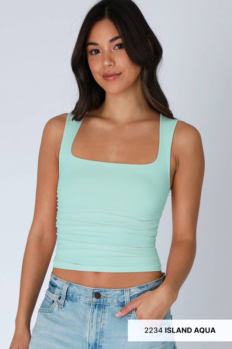 Clean Line Square Shirred Top