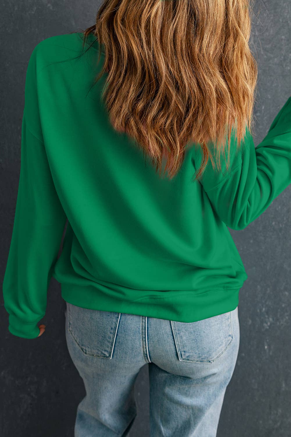 St Patricks Clover Bow Printed Drop Shoulder Sweatshirt