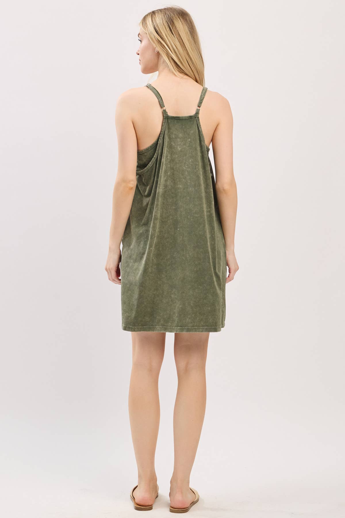 Cotton Cami Mini Dress with Romper Lining