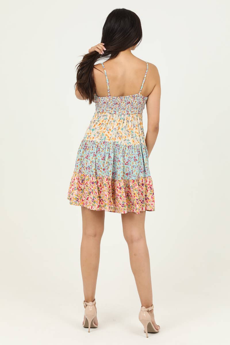 V NECK TIERED SUNDRESS