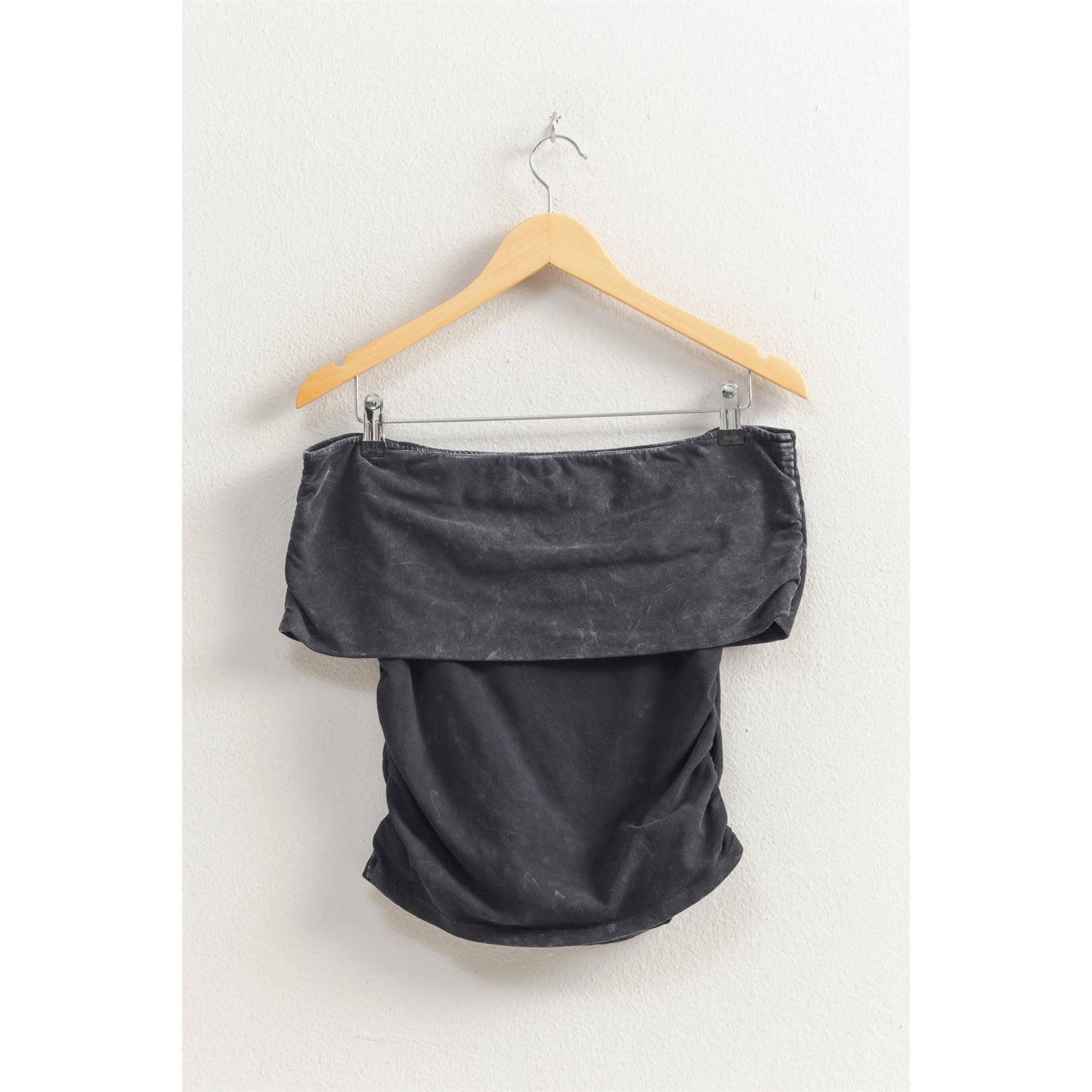 Off-The-Shoulder Side Ruched Top