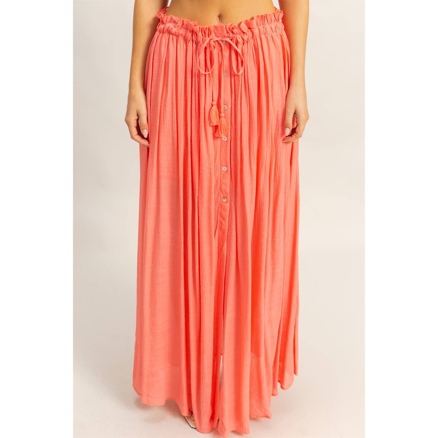 Smocked Sleeveless Top And Maxi Skirt Set