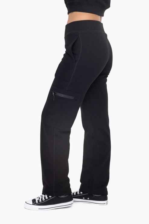 Fleece Cargo Pant in Black