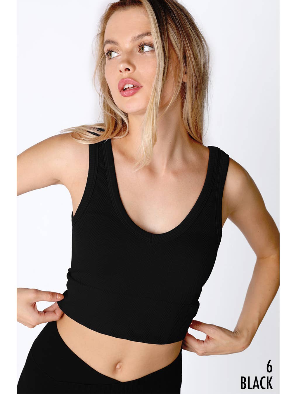 Reversible Herringbone Crop Top