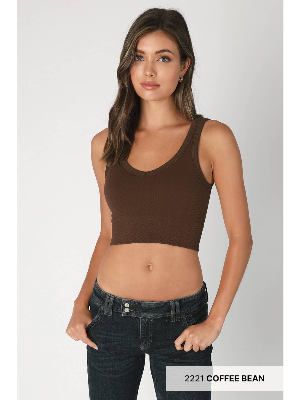 Reversible Herringbone Crop Top