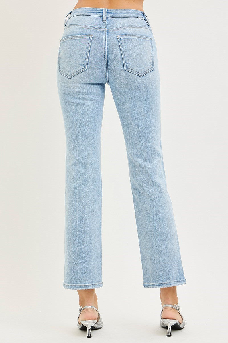 TUMMY CONTROL HIGH RISE CROP STRAIGHT JEANS
