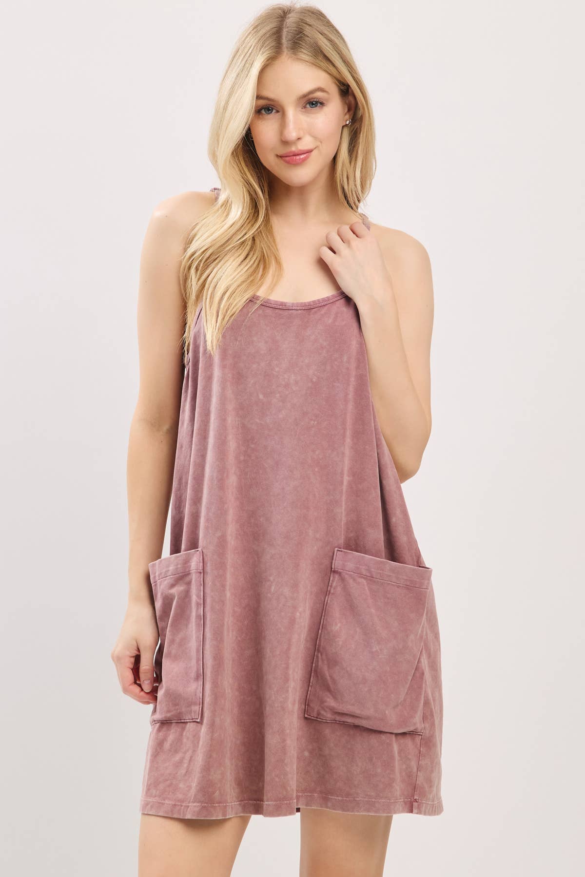 Cotton Cami Mini Dress with Romper Lining