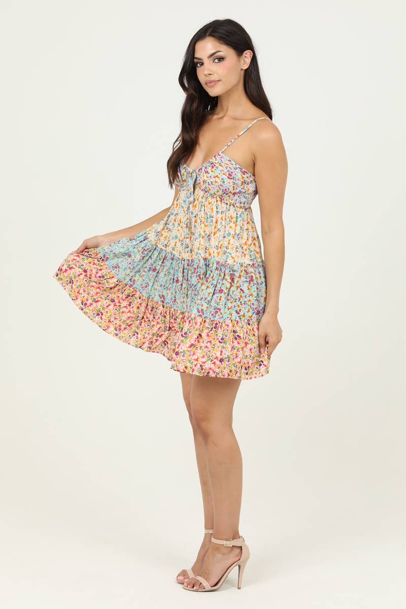 V NECK TIERED SUNDRESS