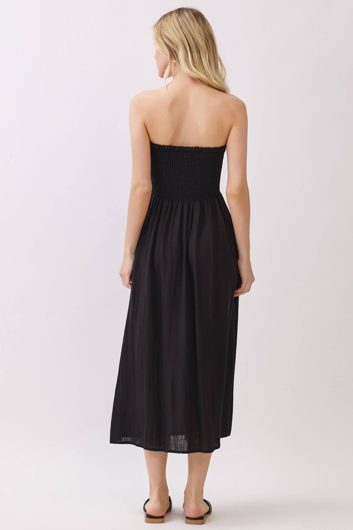 Smocked Tube Midi Dress