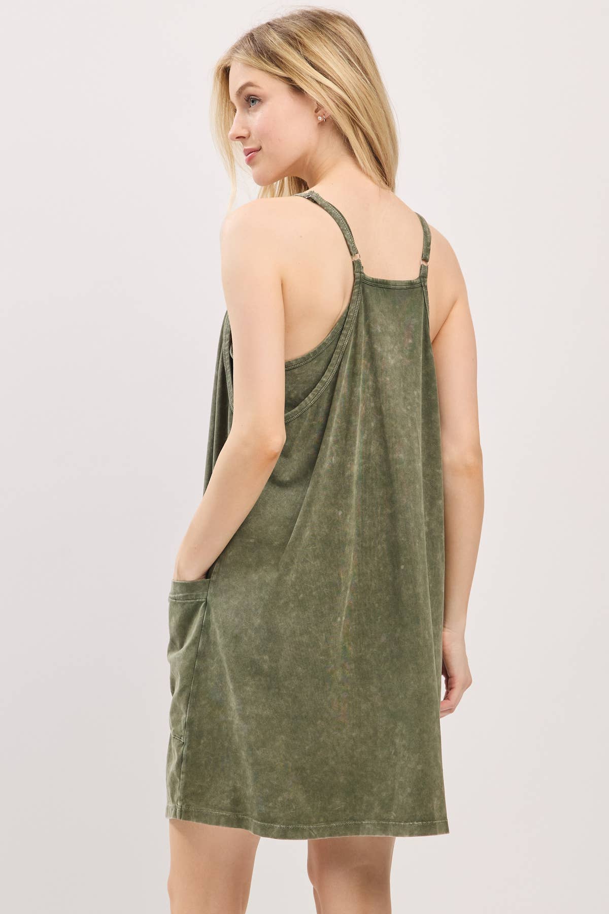 Cotton Cami Mini Dress with Romper Lining