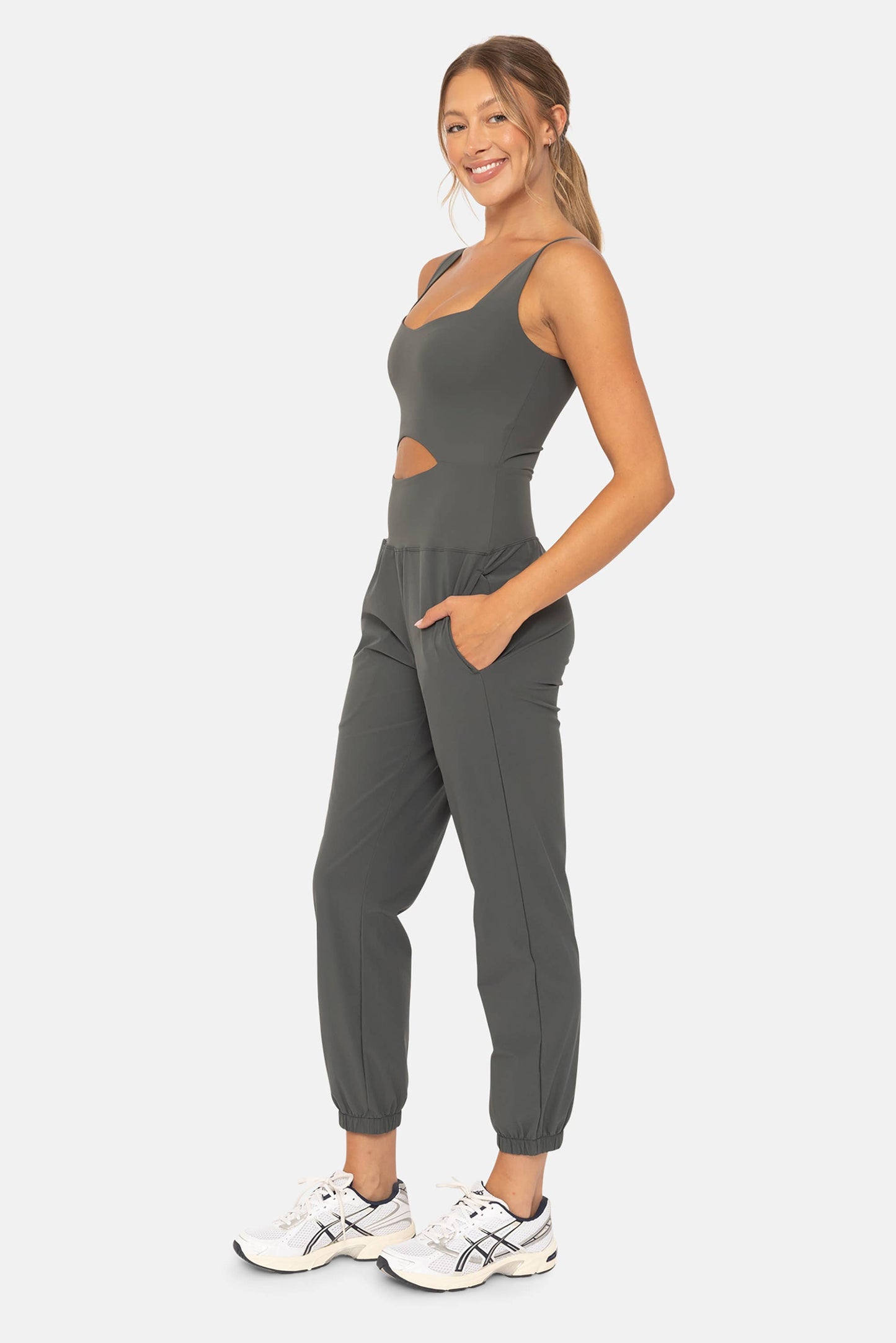 Keyhole Cut Out Active Jumpsuit