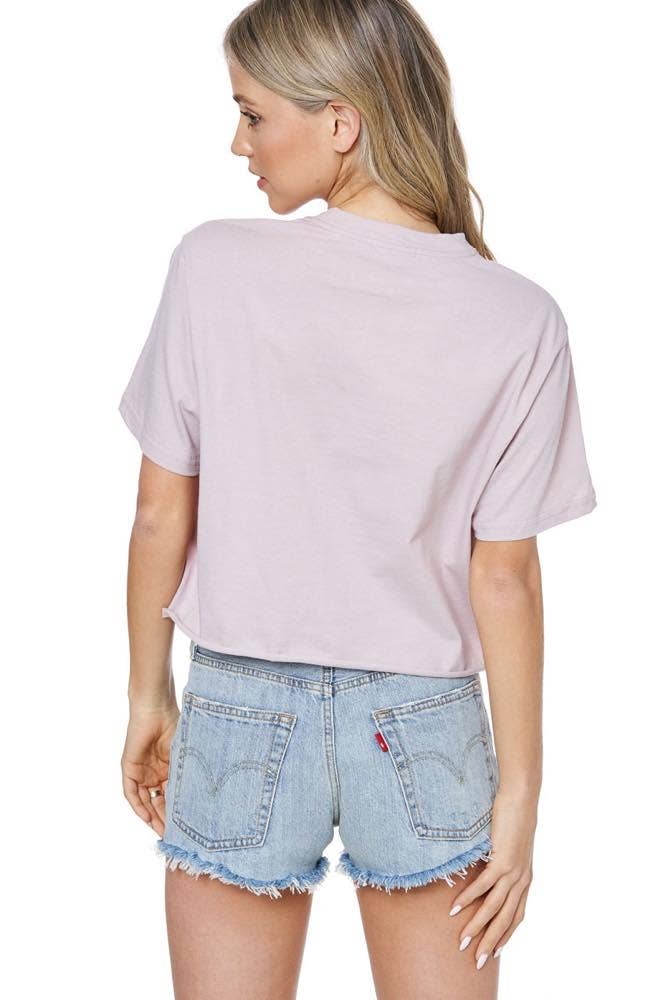 Cowboy & Beer Vintage Graphic S/S Faux Cropped Tee