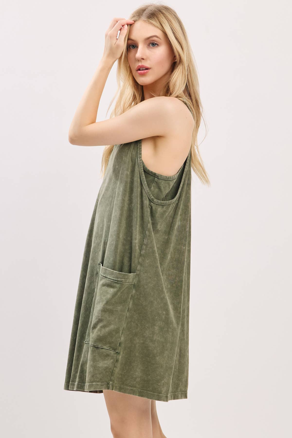 Cotton Cami Mini Dress with Romper Lining