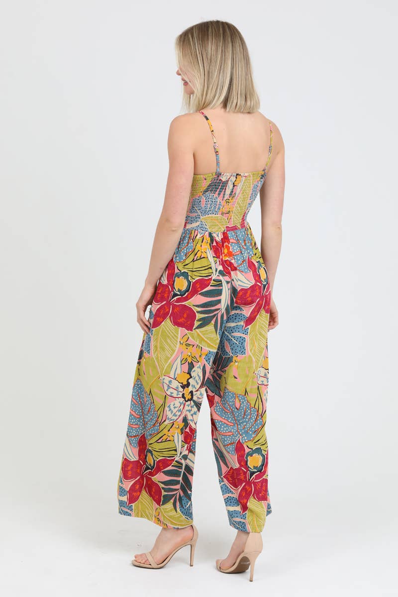 V NECK TWIST FRONT CUT OUT JUMPSUIT