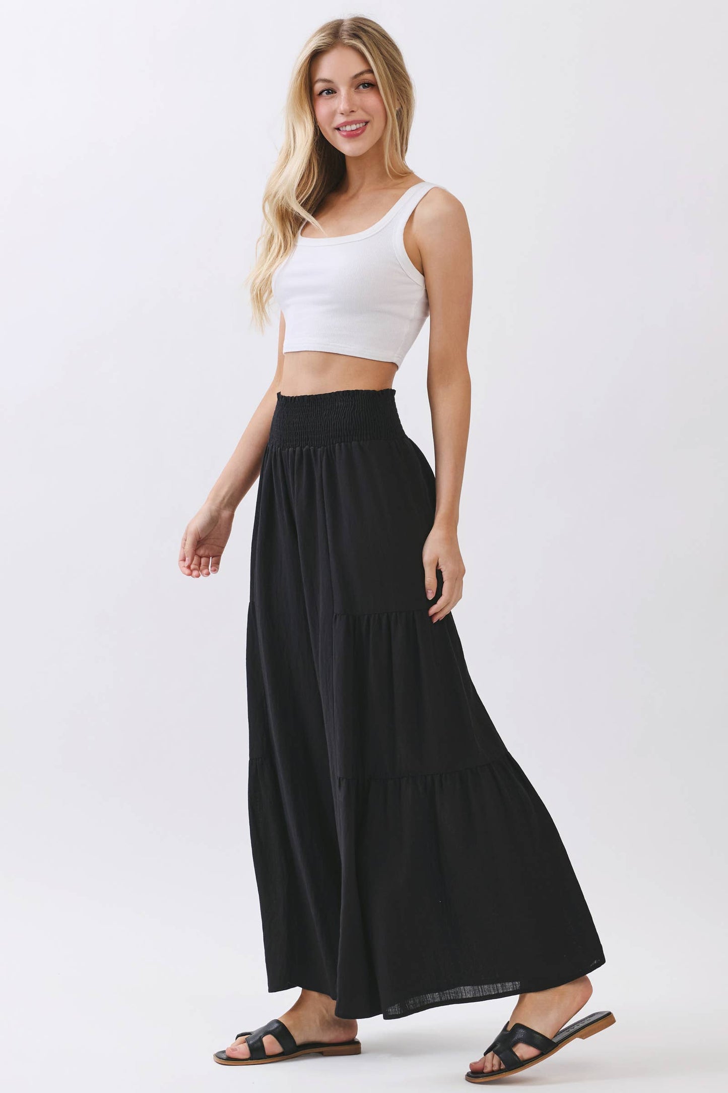 RELAXED FLOWY WIDE LEG PANTS