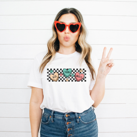 Tacos, Tequila, Anxiety Bella Canvas Tee