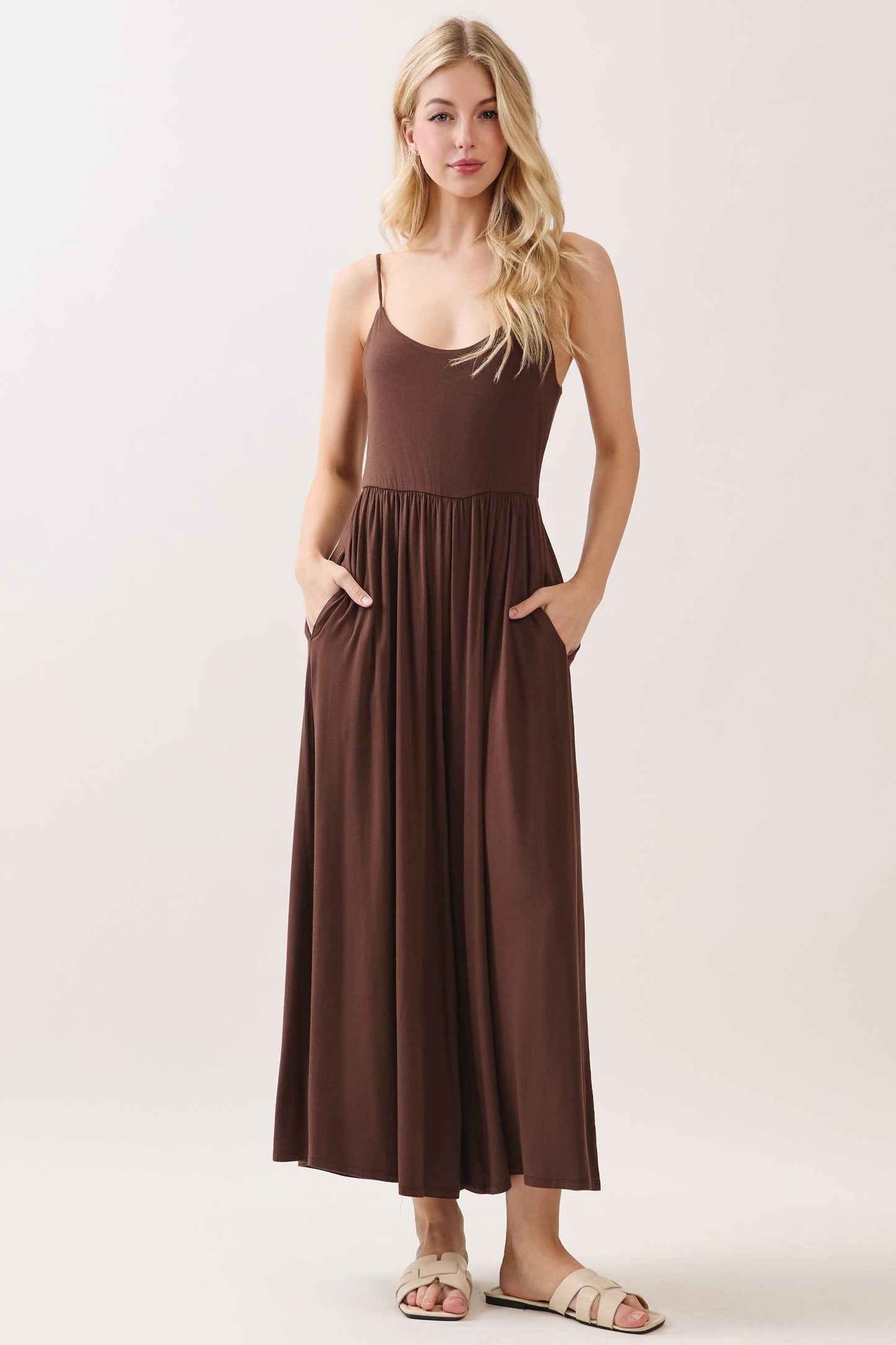 Flare Wide Leg Jumpsuit W/ Adjustable Strap