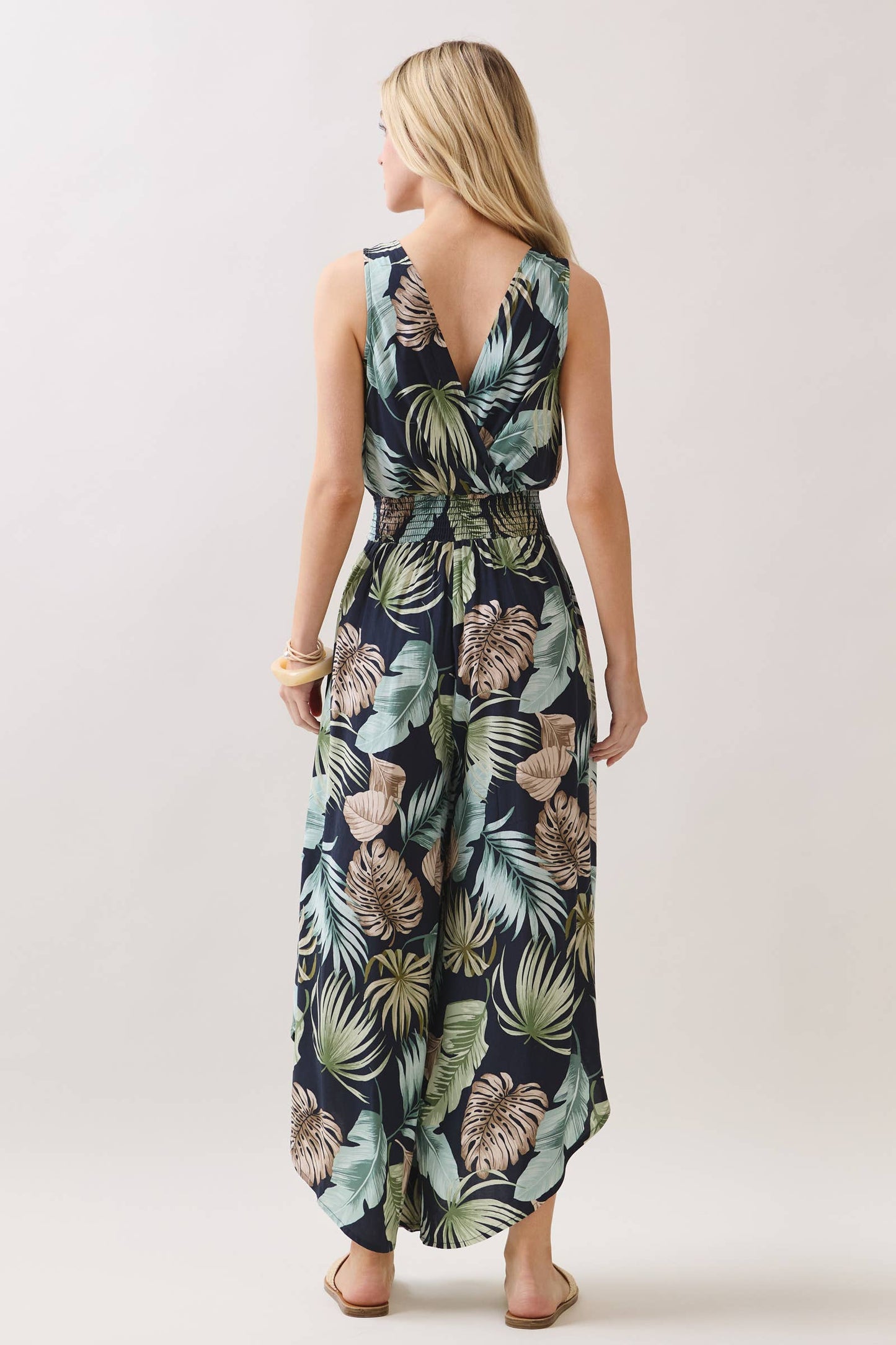 V-Neck Surplice Sleeveless Jumpsuit