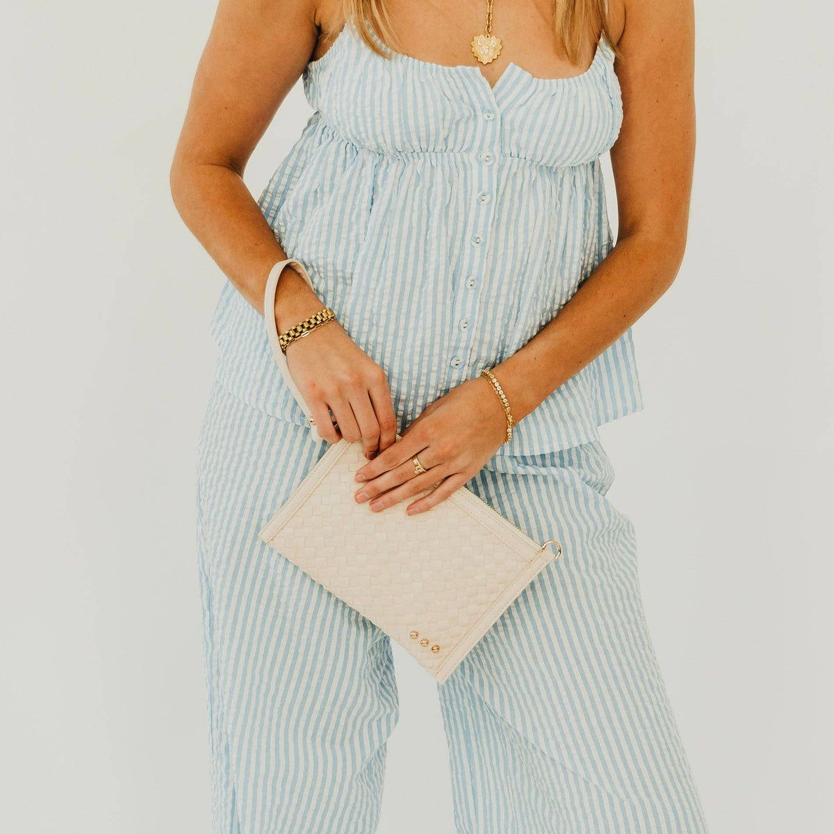 Veda Woven Crossbody and Clutch Bag