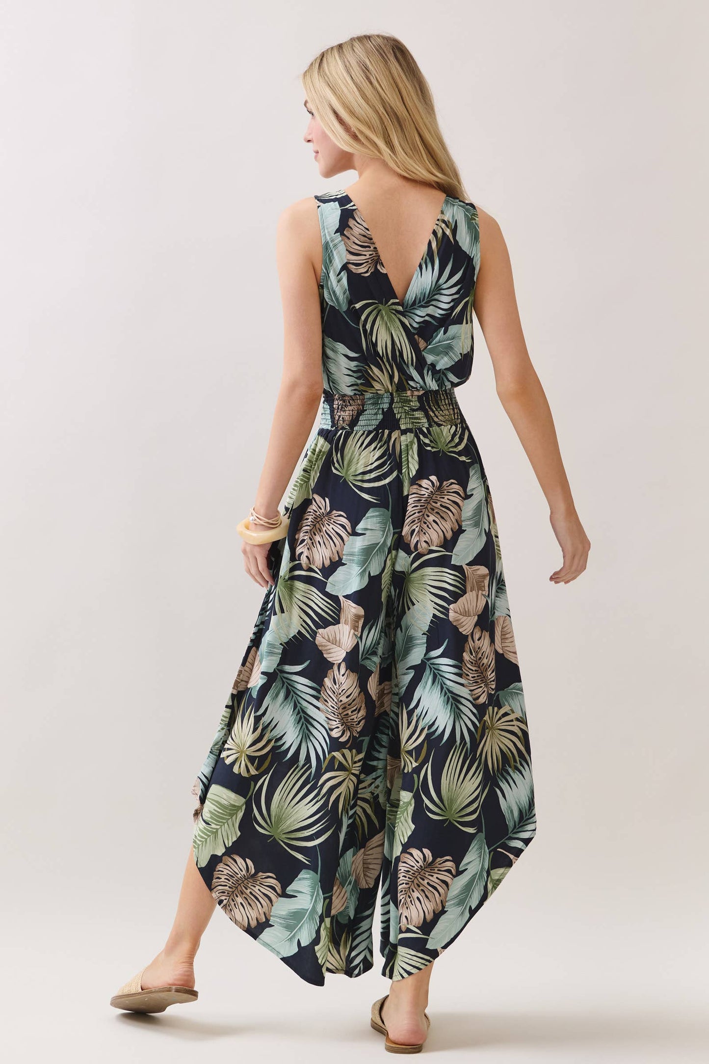 V-Neck Surplice Sleeveless Jumpsuit
