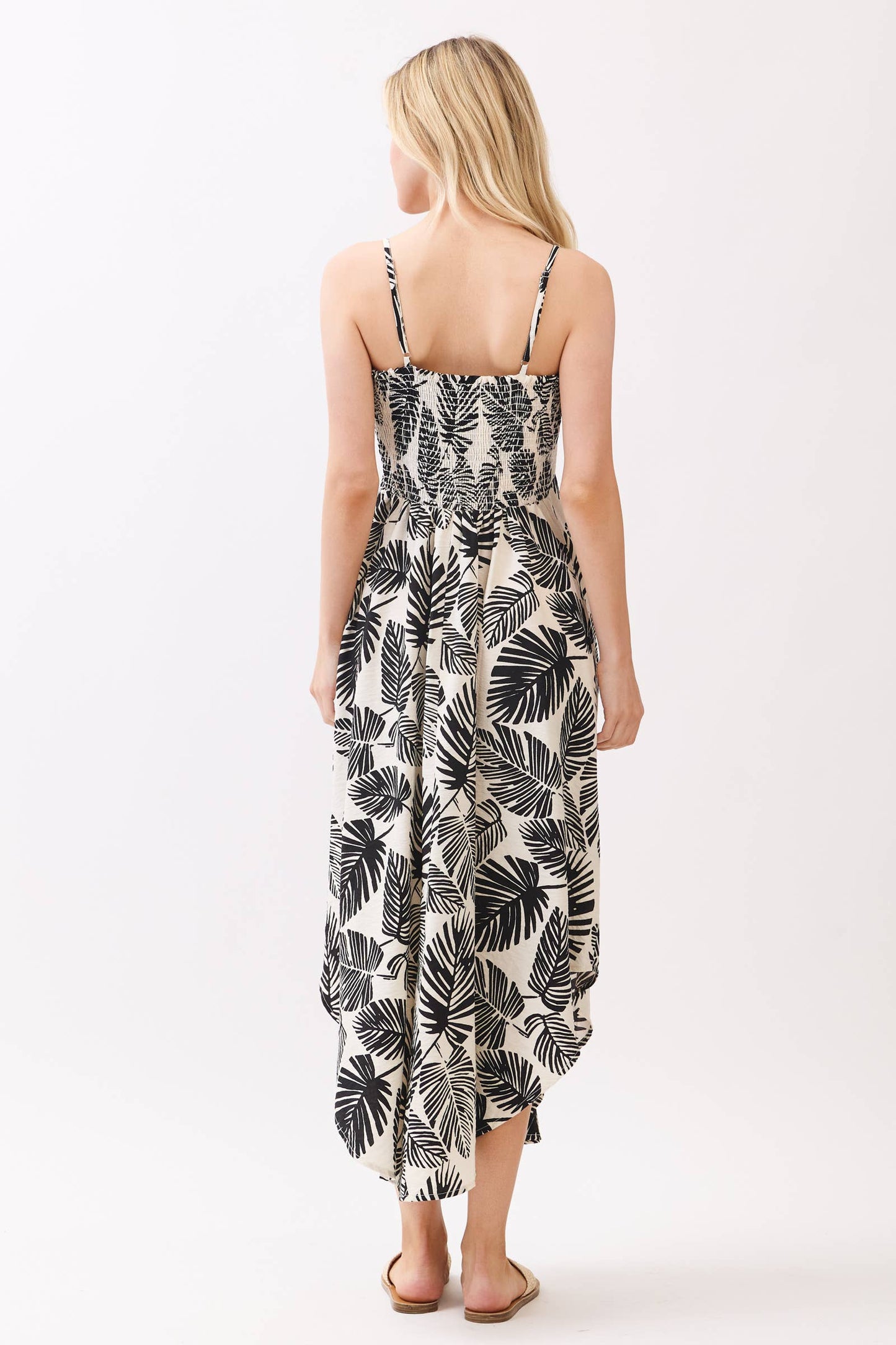 Print Midi Dress with Adjustable Strap