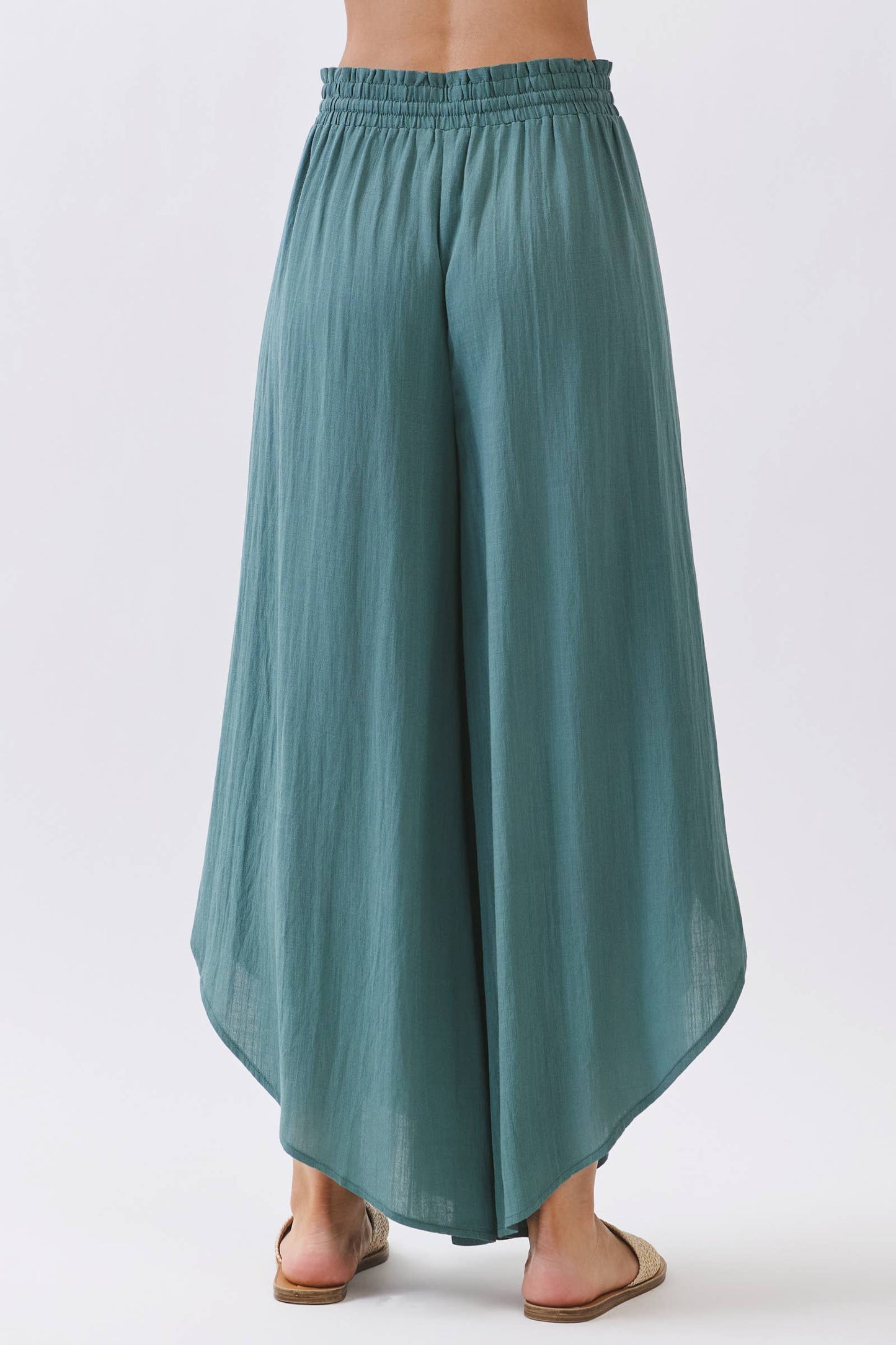 FRONT SLIT WRAP ROUND HEM PANTS