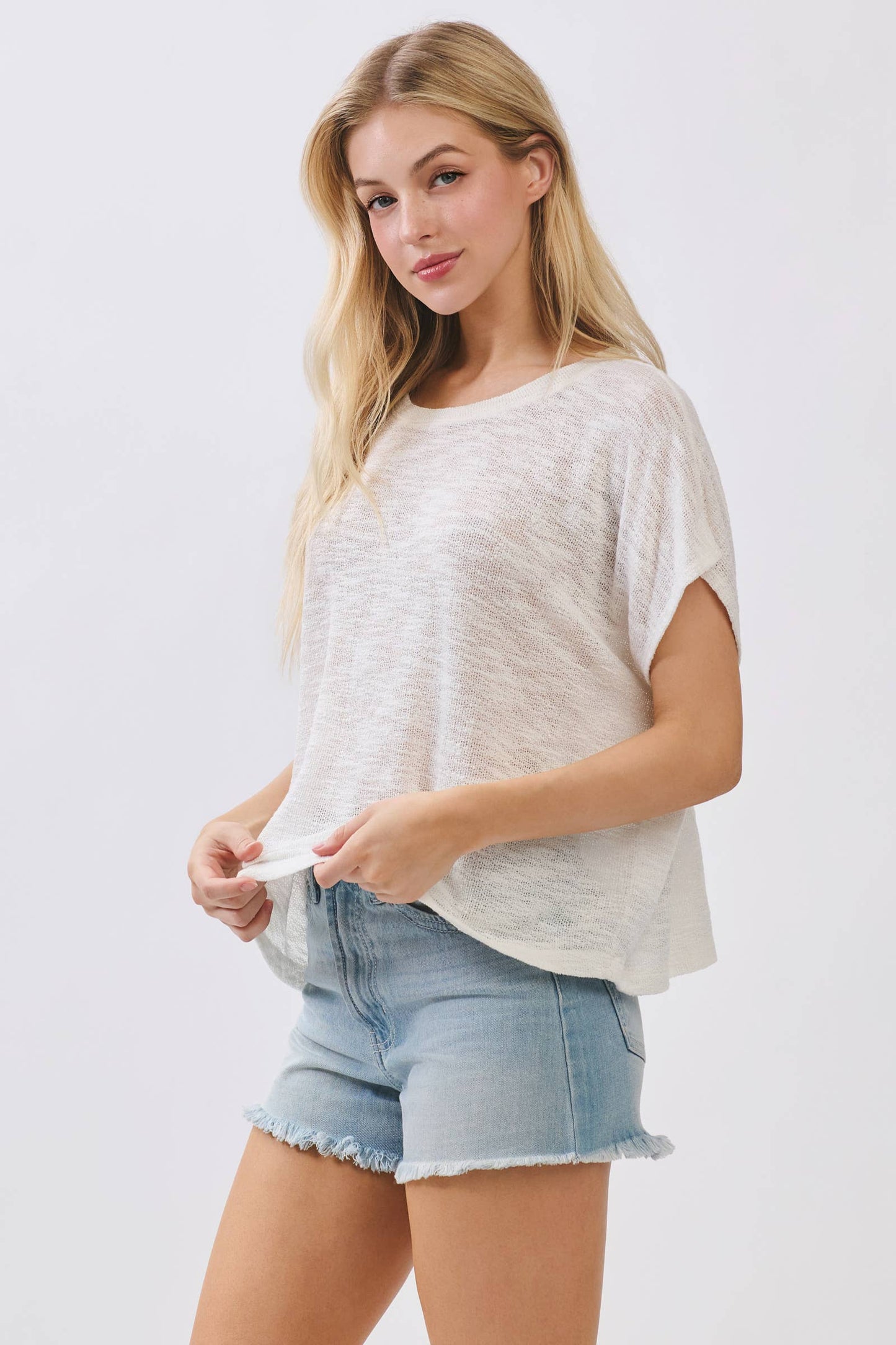 RELAXED BOXY SHEER KNIT TOP