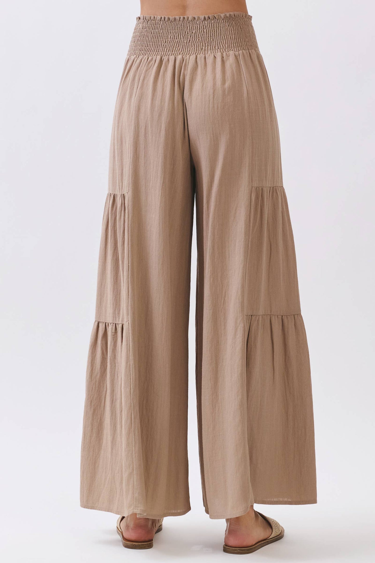 RELAXED FLOWY WIDE LEG PANTS