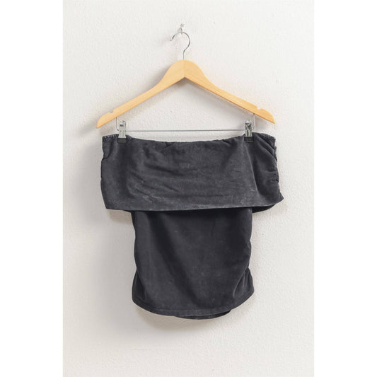 Off-The-Shoulder Side Ruched Top