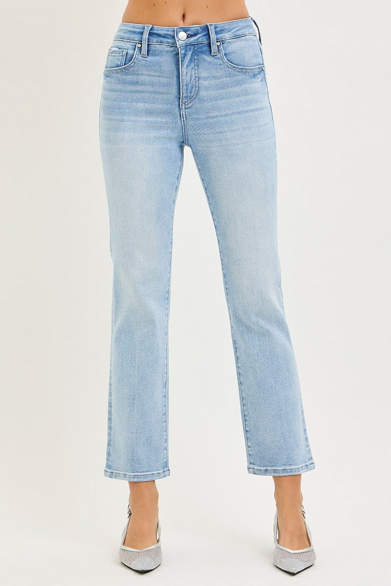 TUMMY CONTROL HIGH RISE CROP STRAIGHT JEANS