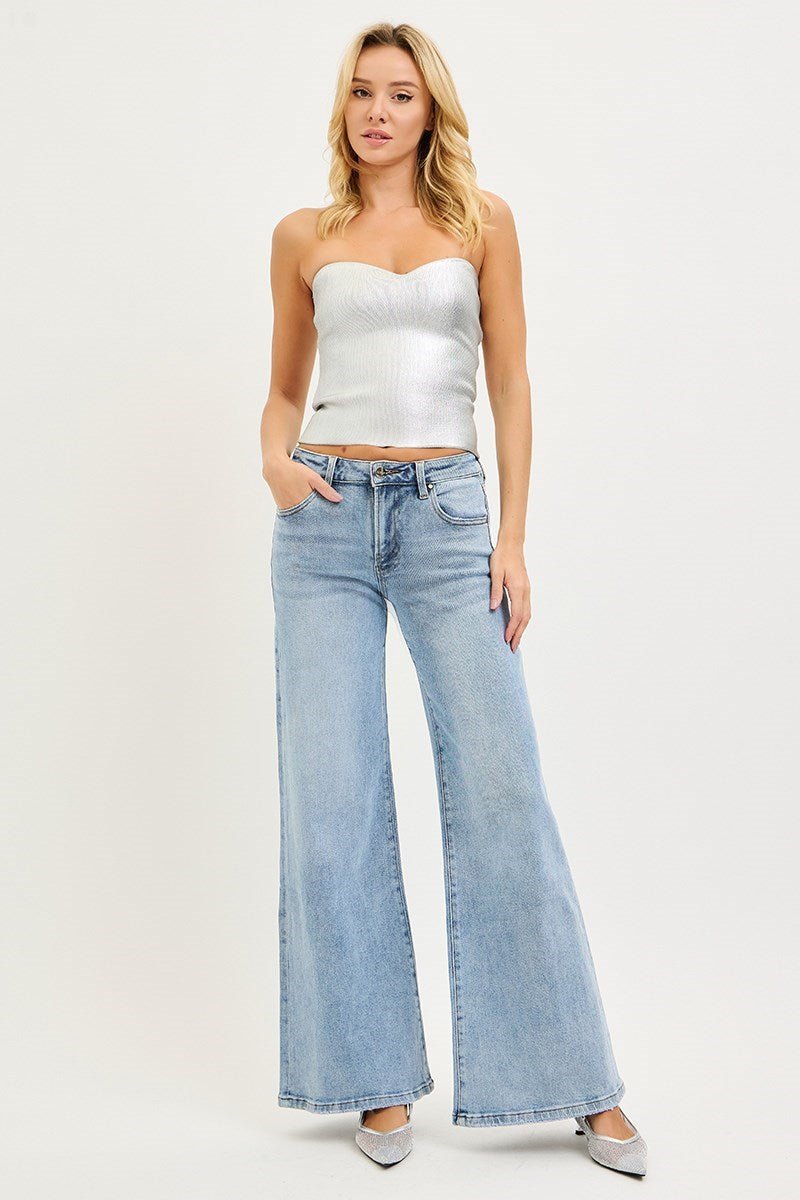 LOW RISE WIDE LEG JEANS