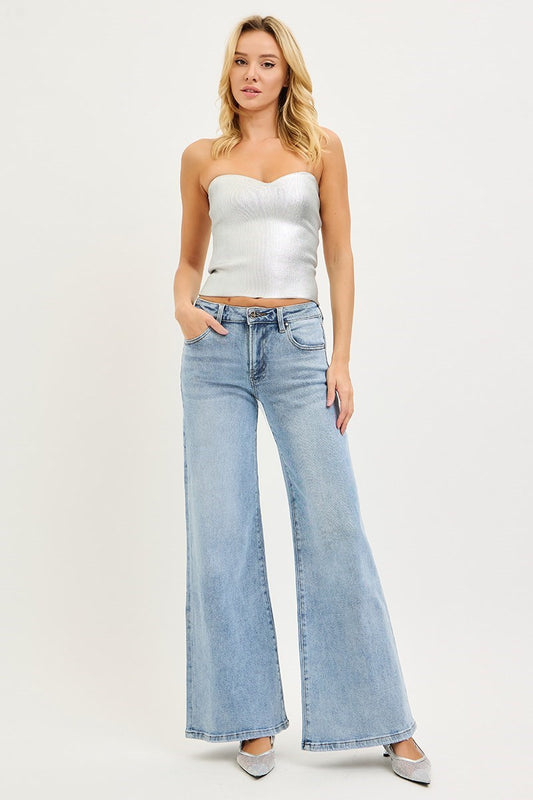 LOW RISE WIDE LEG JEANS