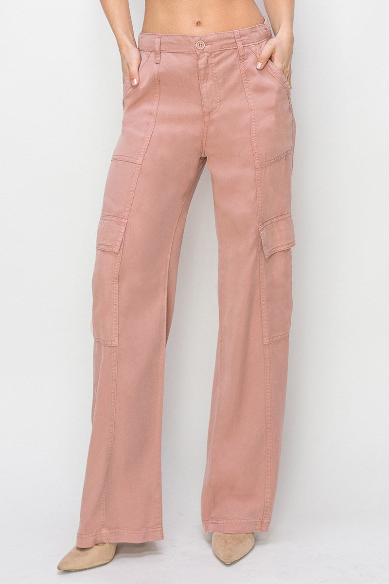 TENCEL WIDE LEG CARGO PANT