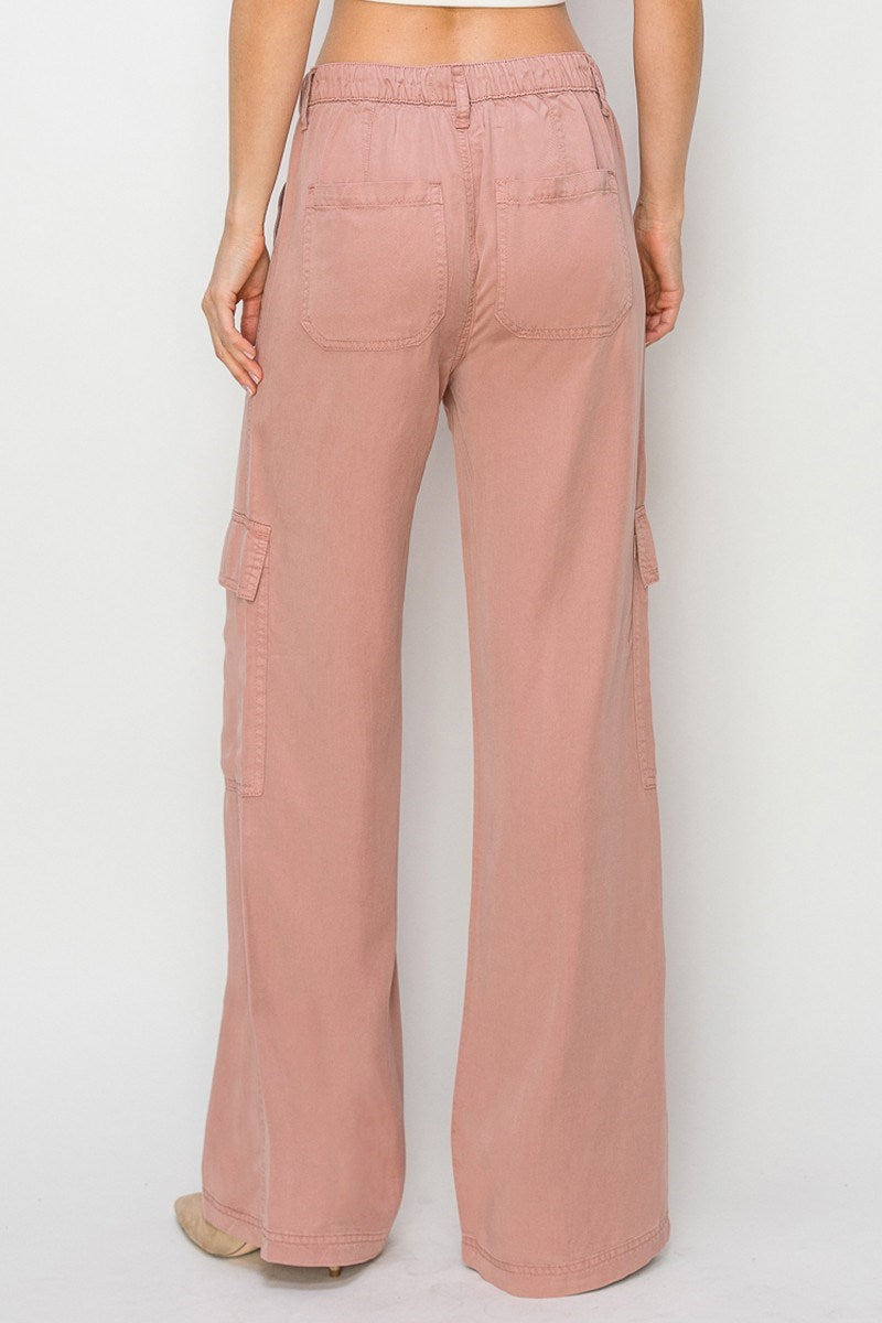 TENCEL WIDE LEG CARGO PANT