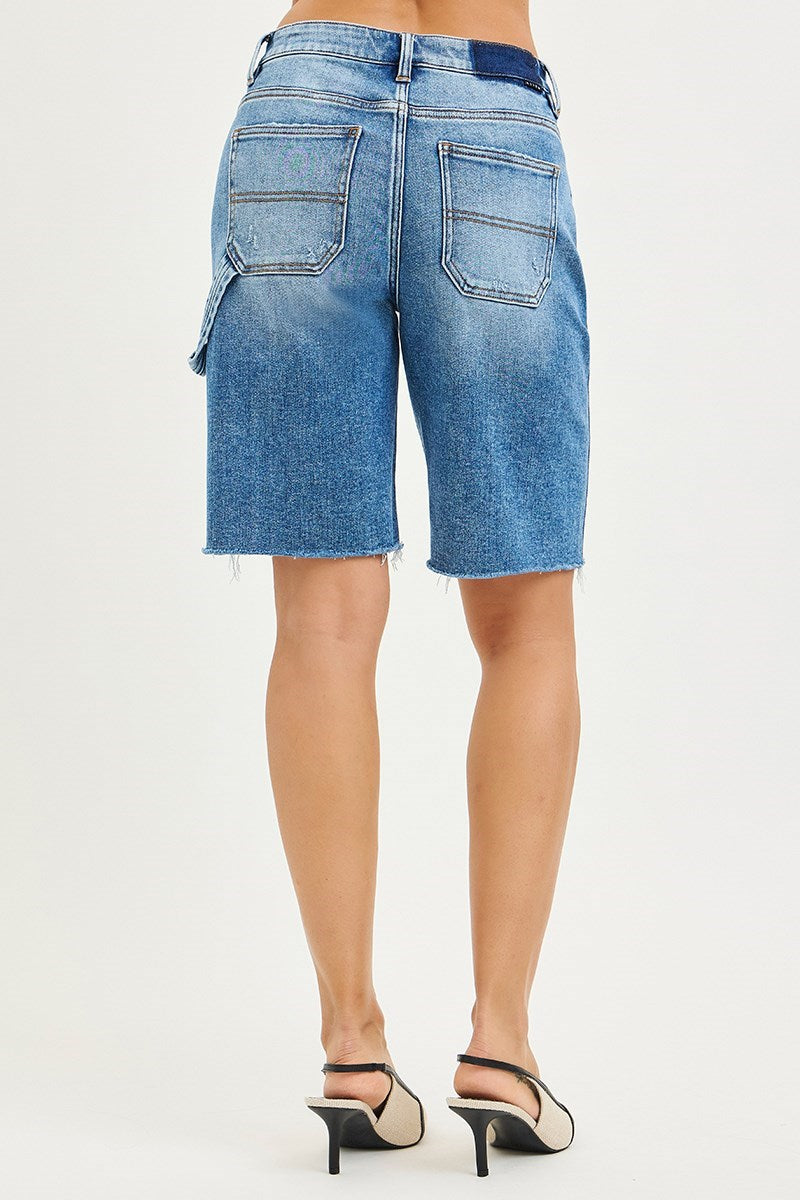 HIGH RISE BERMUDA WITH SIDE TAB DETAIL