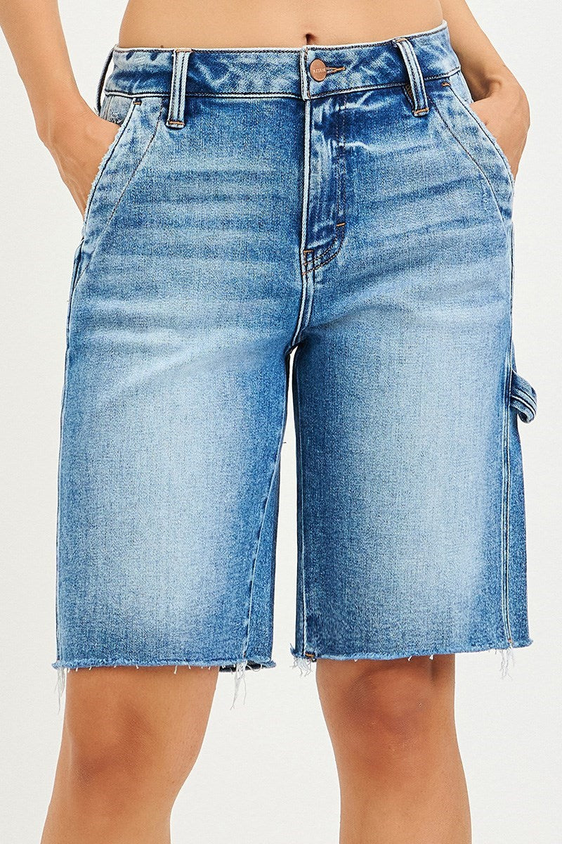 HIGH RISE BERMUDA WITH SIDE TAB DETAIL