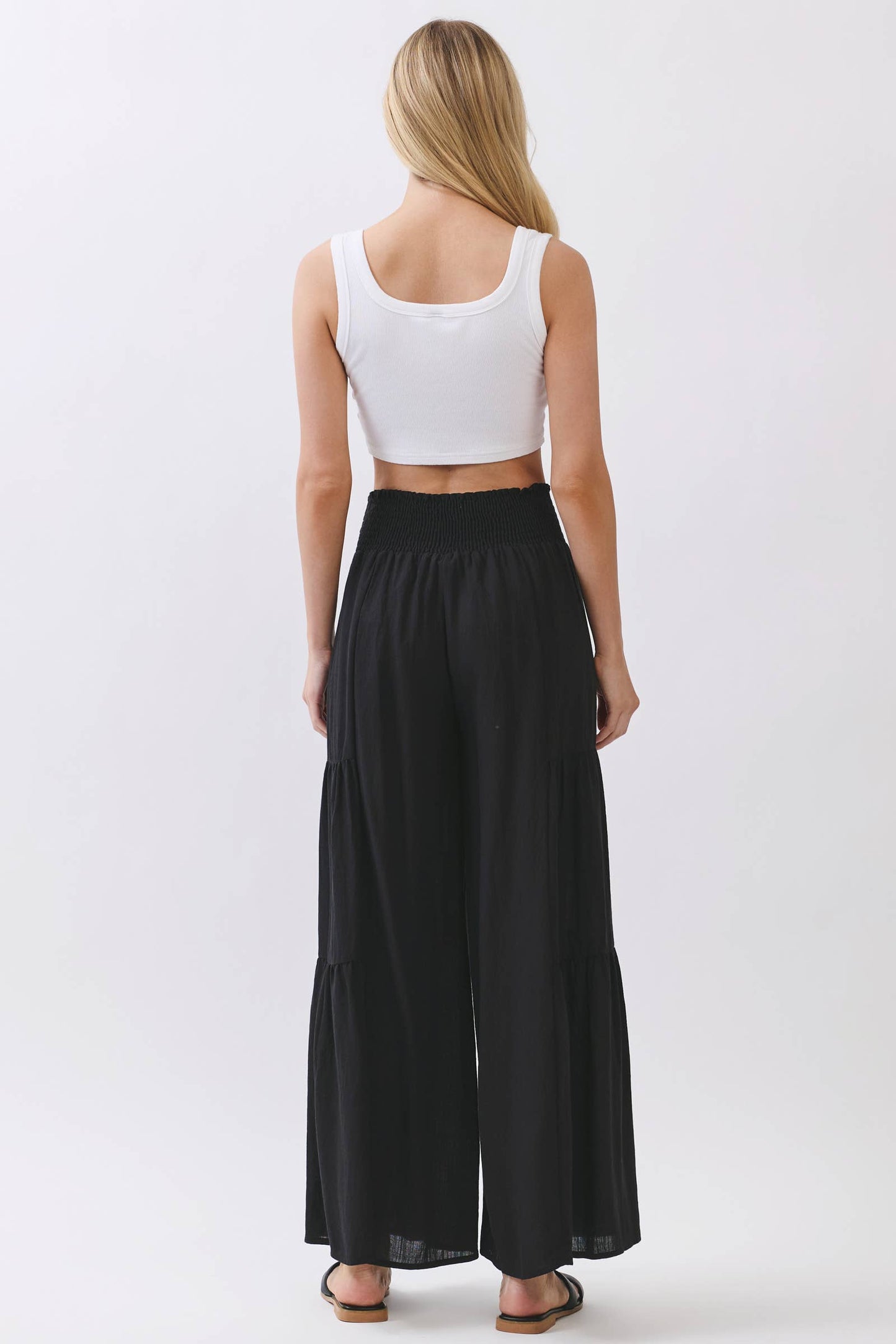 RELAXED FLOWY WIDE LEG PANTS