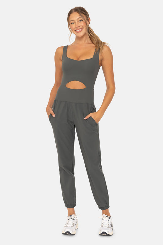 Keyhole Cut Out Active Jumpsuit