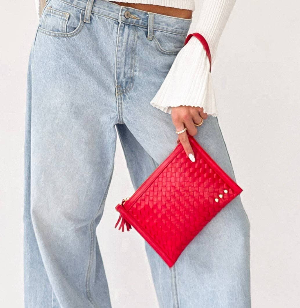Veda Woven Crossbody and Clutch Bag