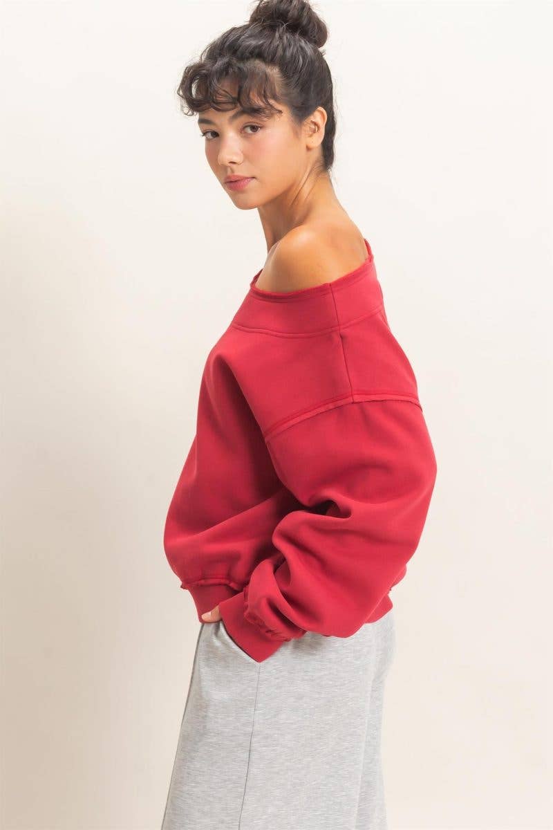 Off Shoulder Sweatshirt