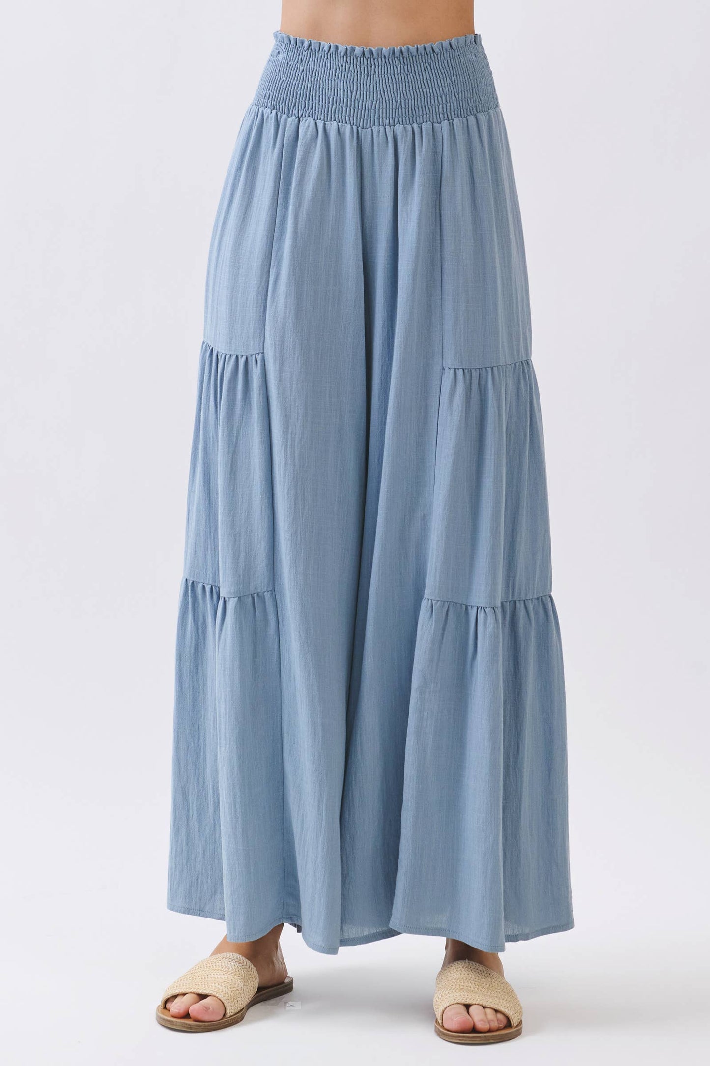 RELAXED FLOWY WIDE LEG PANTS