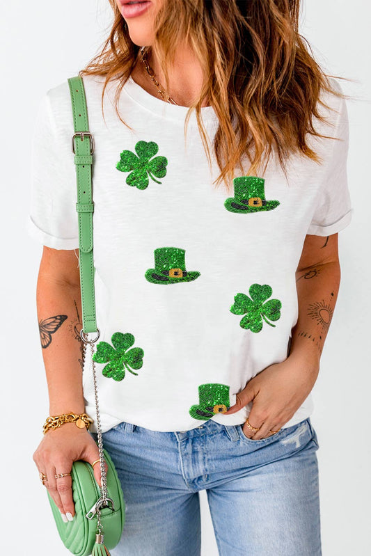 St Patrick Sequin Patch Graphic T-Shirts