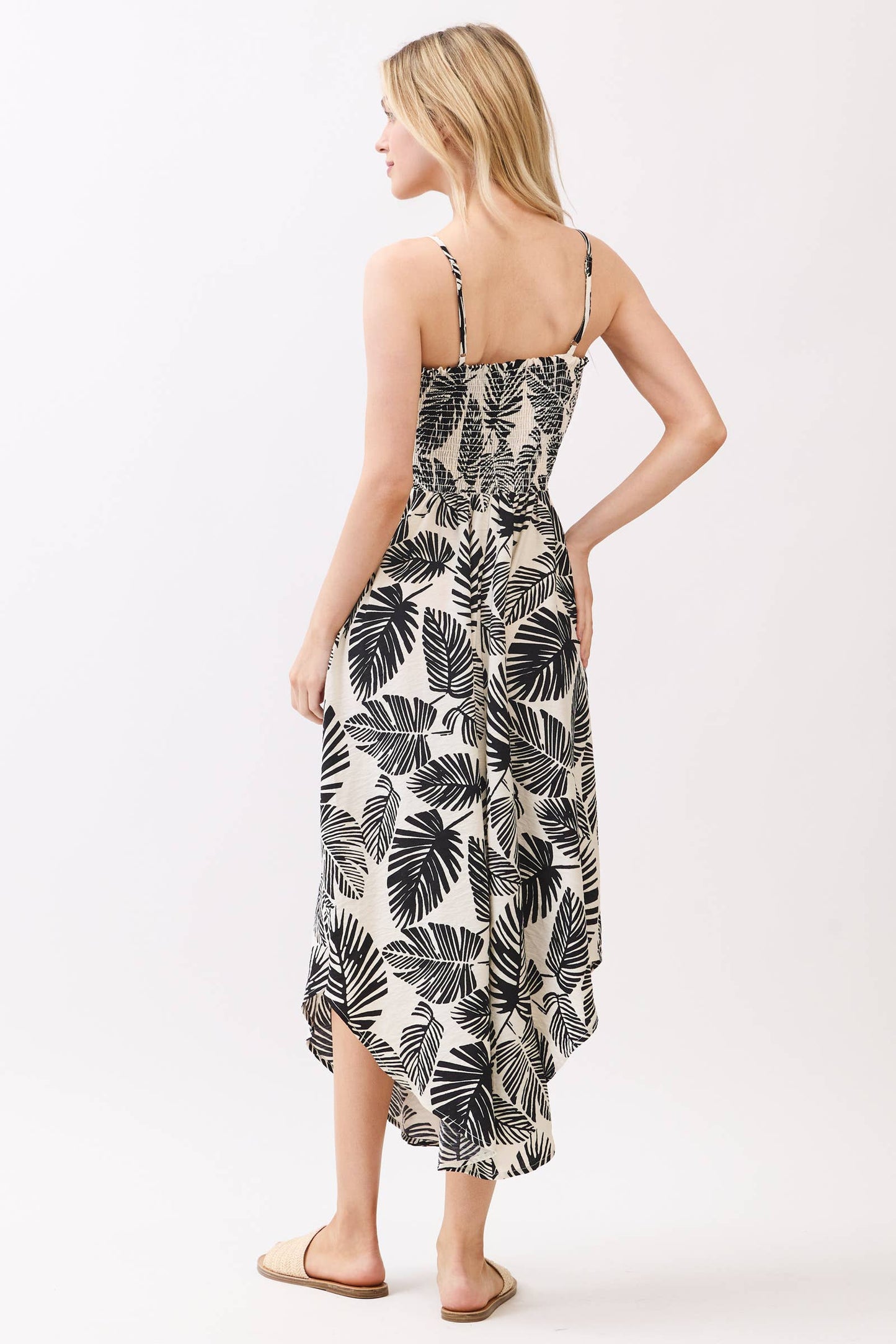 Print Midi Dress with Adjustable Strap