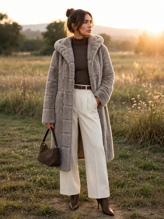 The Snowfall Luxe Hooded Long Coat