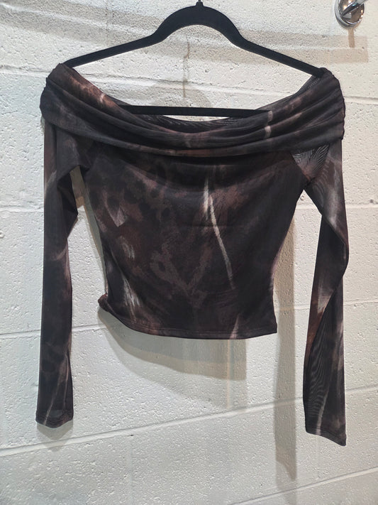 Mesh Off Shoulder Shirt