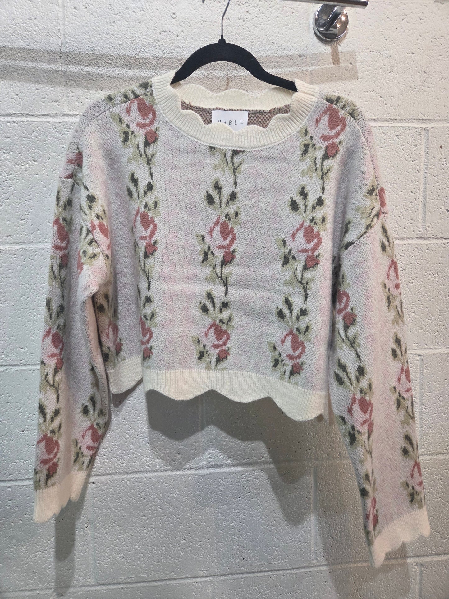 Scallop Floral Sweater