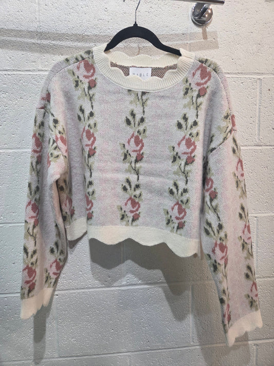 Scallop Floral Sweater
